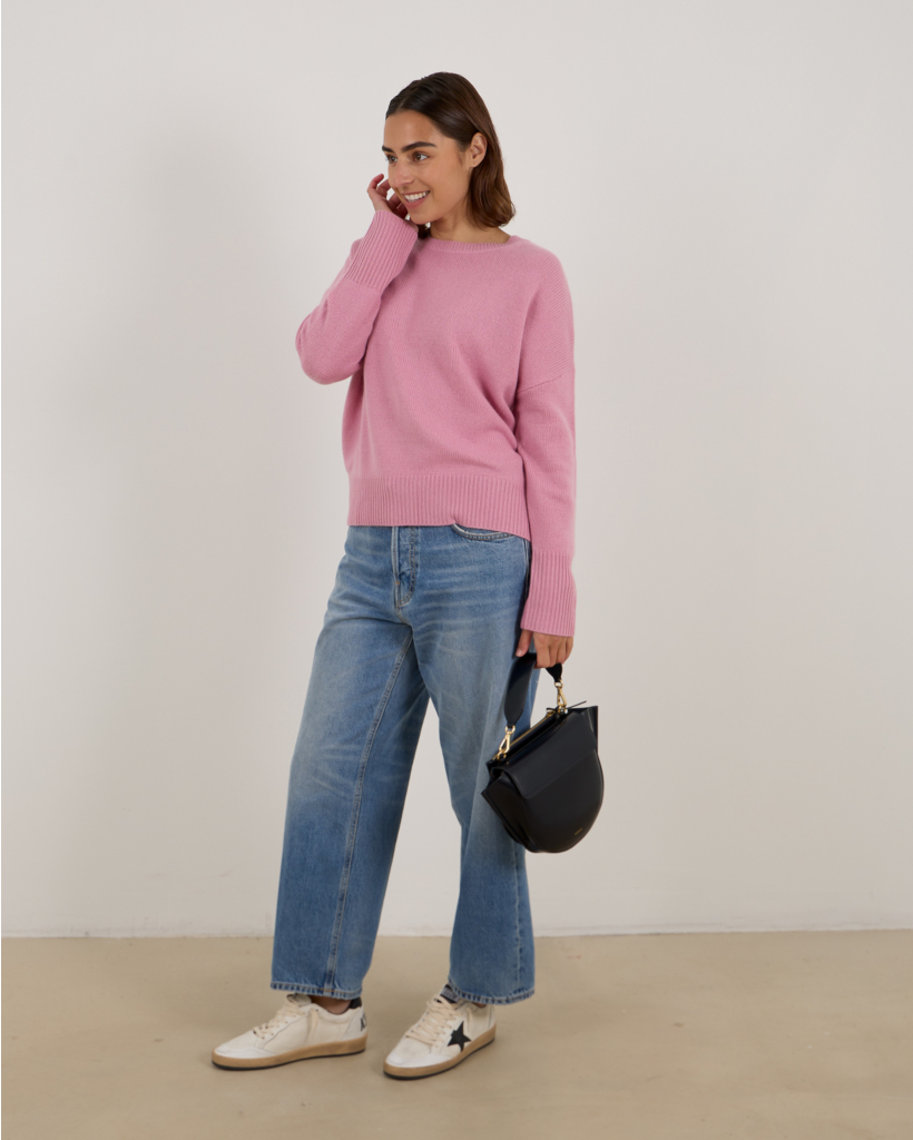 Mila Cashmere Pullover Sweater Pink