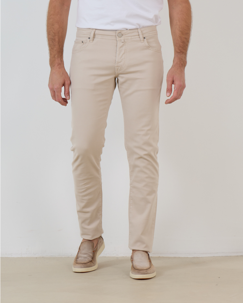 Nick Slim-Fit Beige Trousers