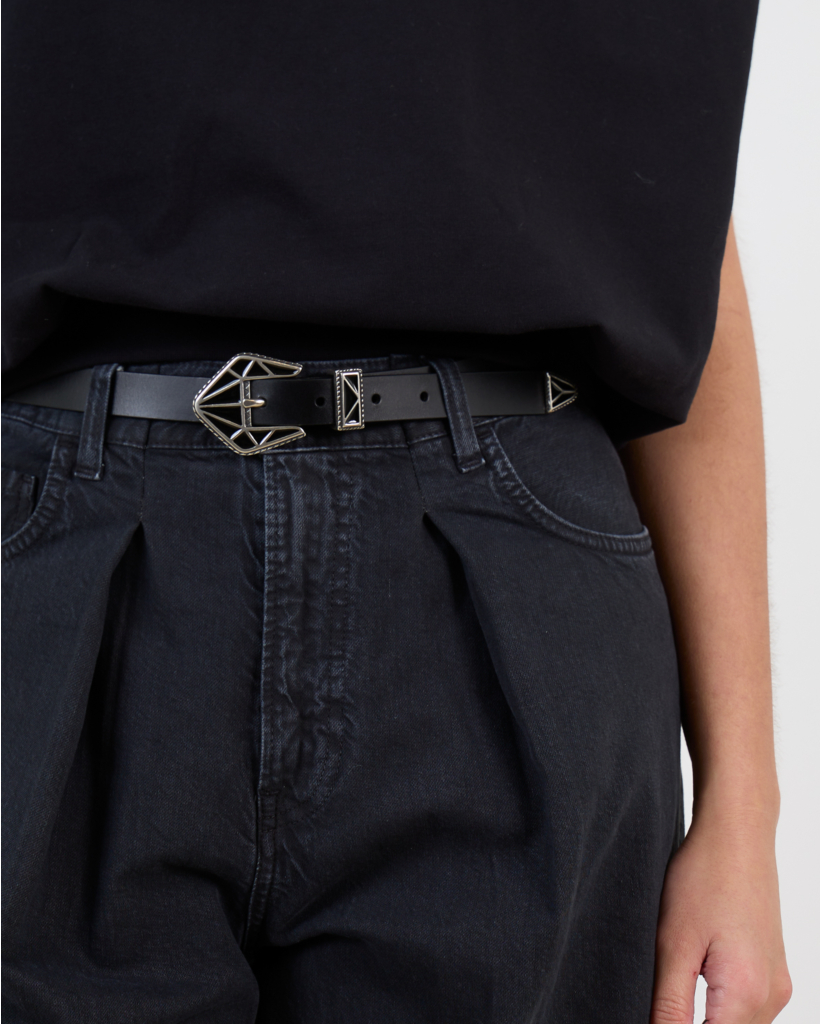 Coraline Belt Black Silver