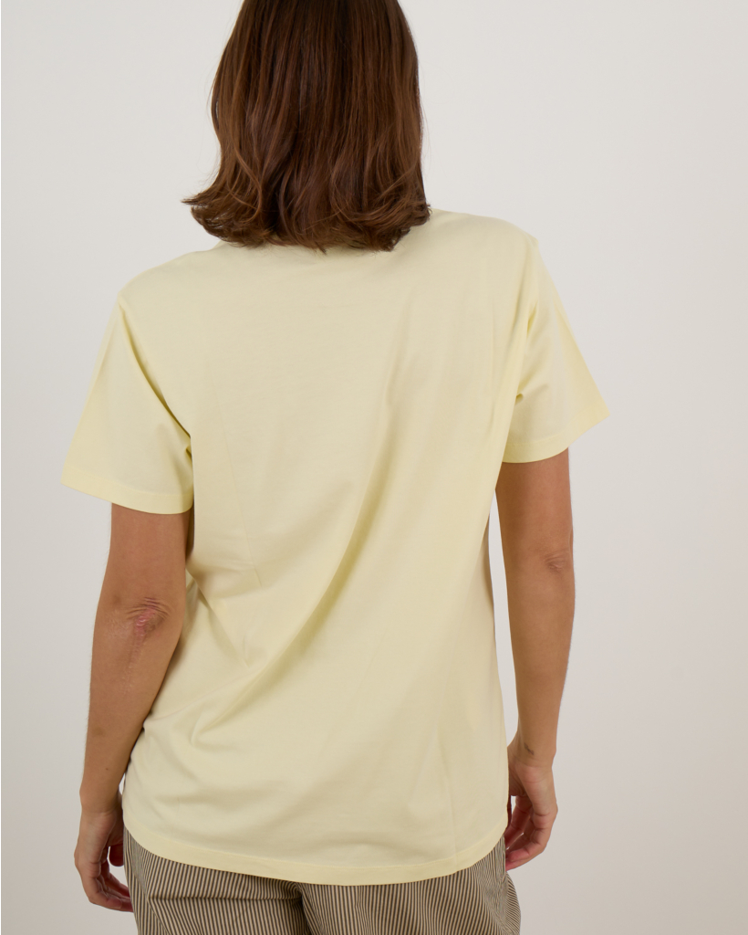 Short-Sleeved T-Shirt with Logo in Butter Yellow