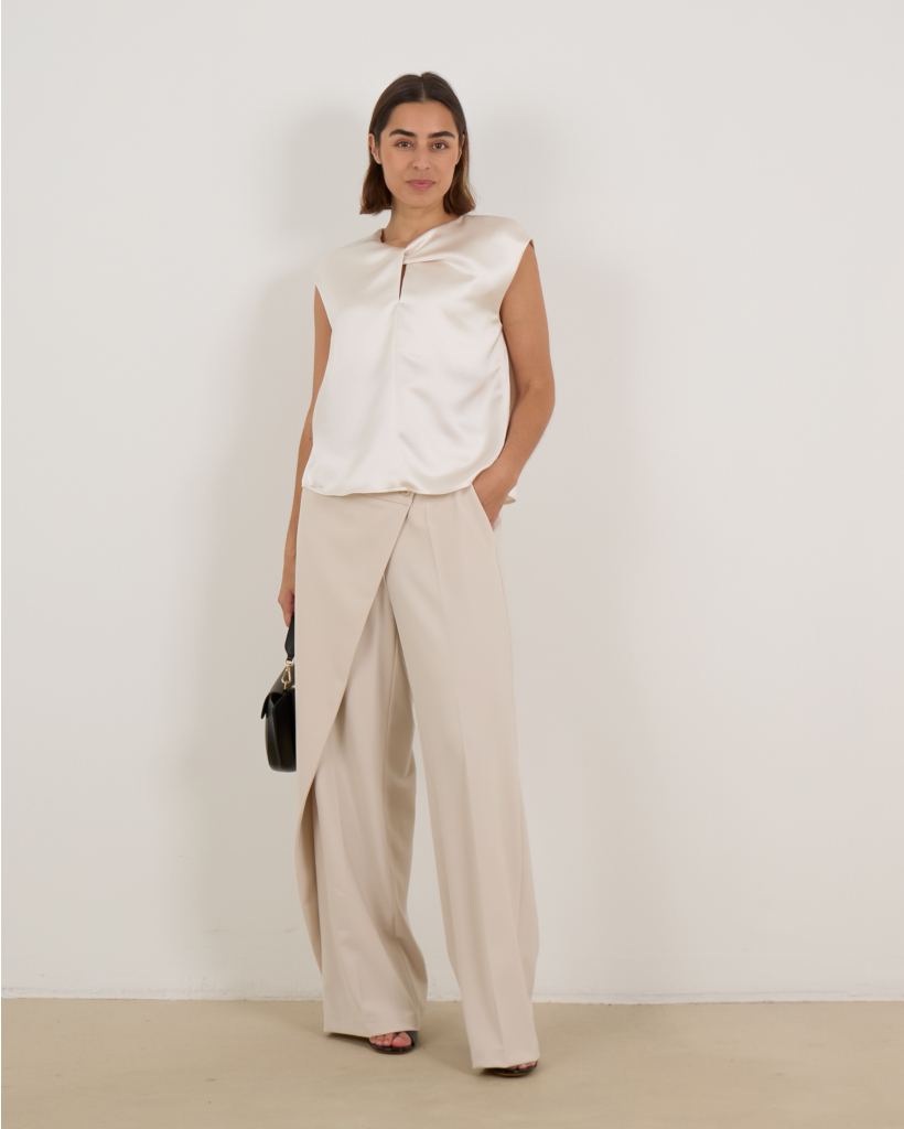 Sleeveless Off-White Blouse