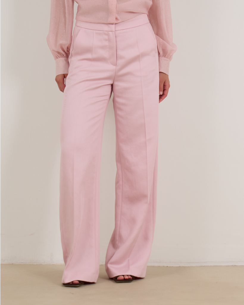 Light Pink Wide-Leg Trousers