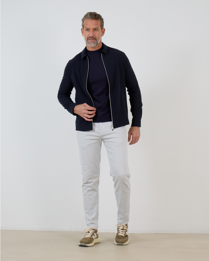 Avi Overshirt Navy Wrinkle-Free