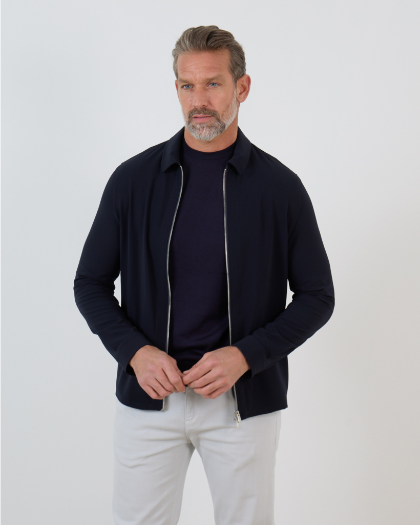 Avi Overshirt Navy Wrinkle-Free