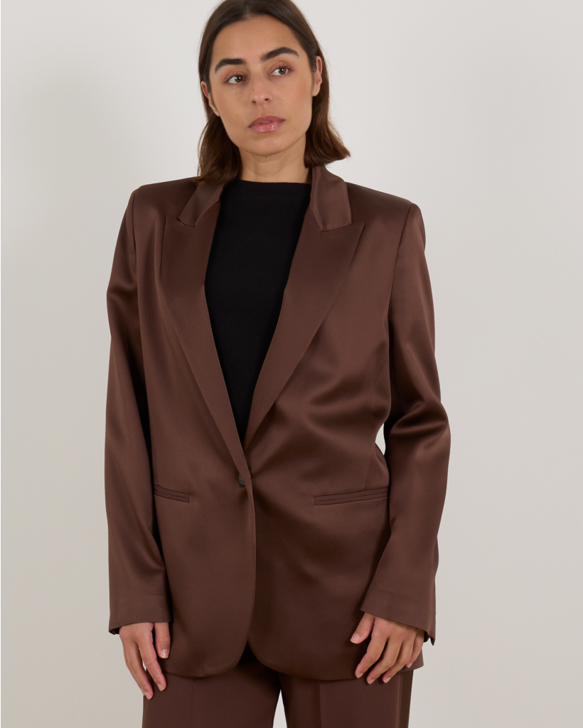 Glossy Chocolate Blazer