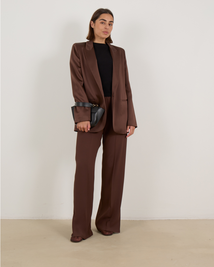 Glossy Chocolate Blazer