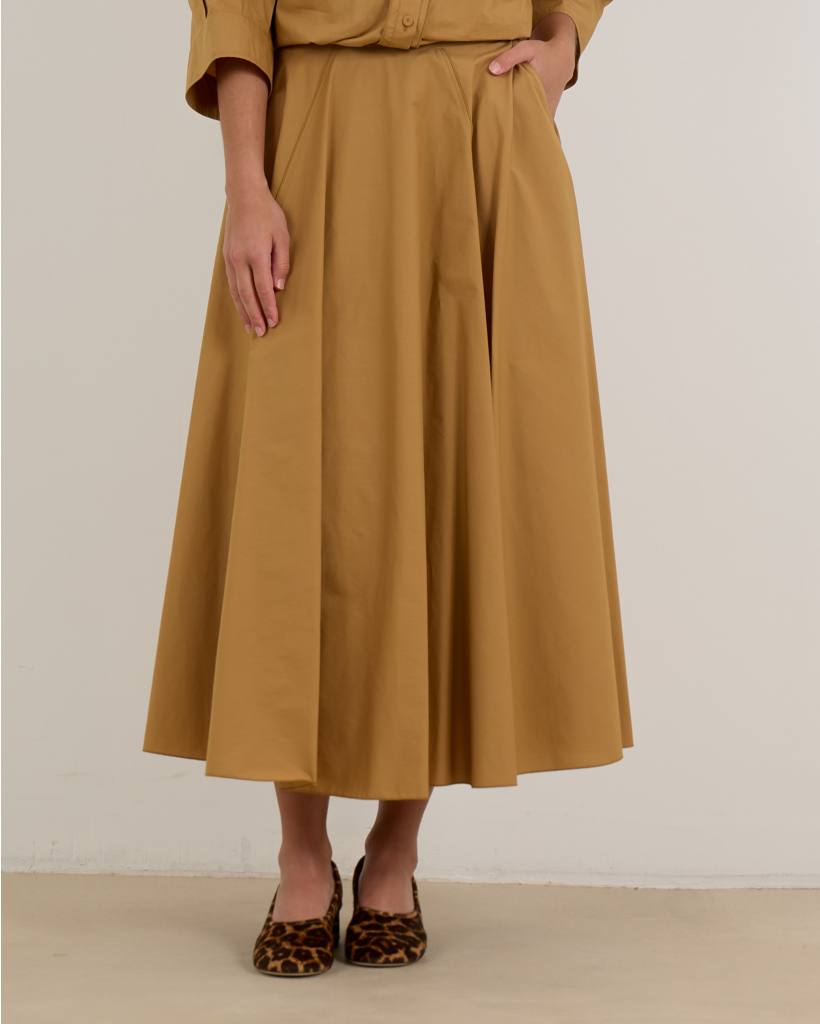 Camel Midi Skirt