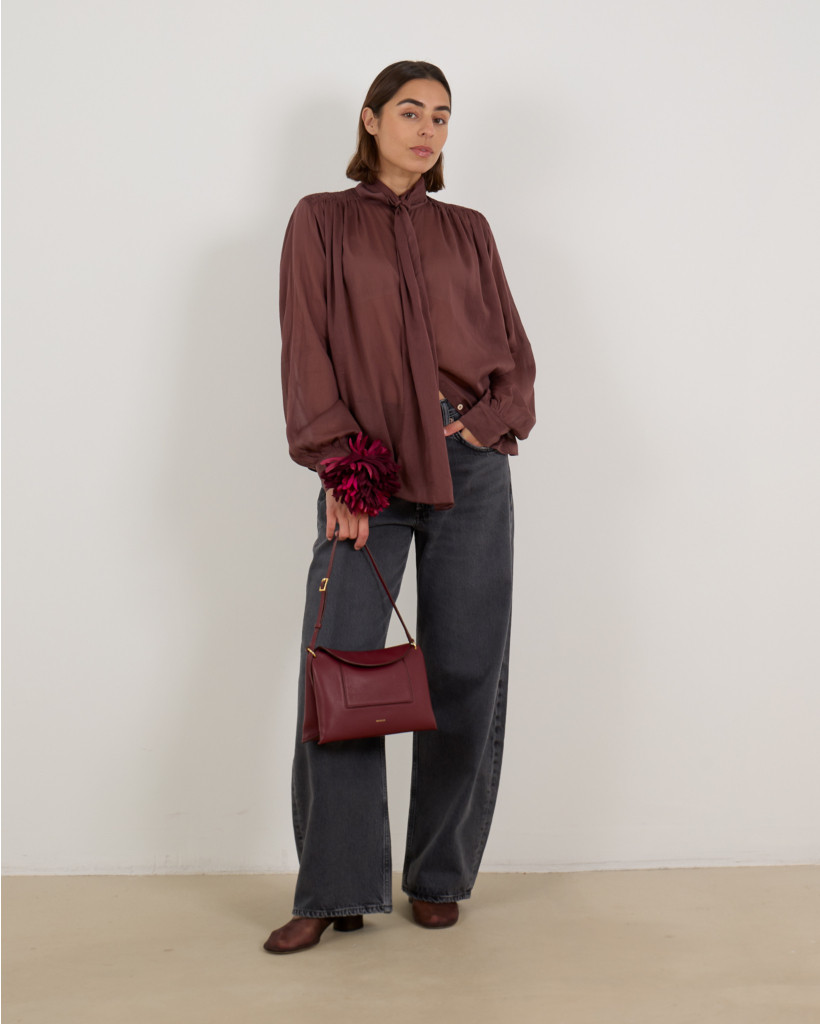 Chocolate Long-Sleeve Blouse