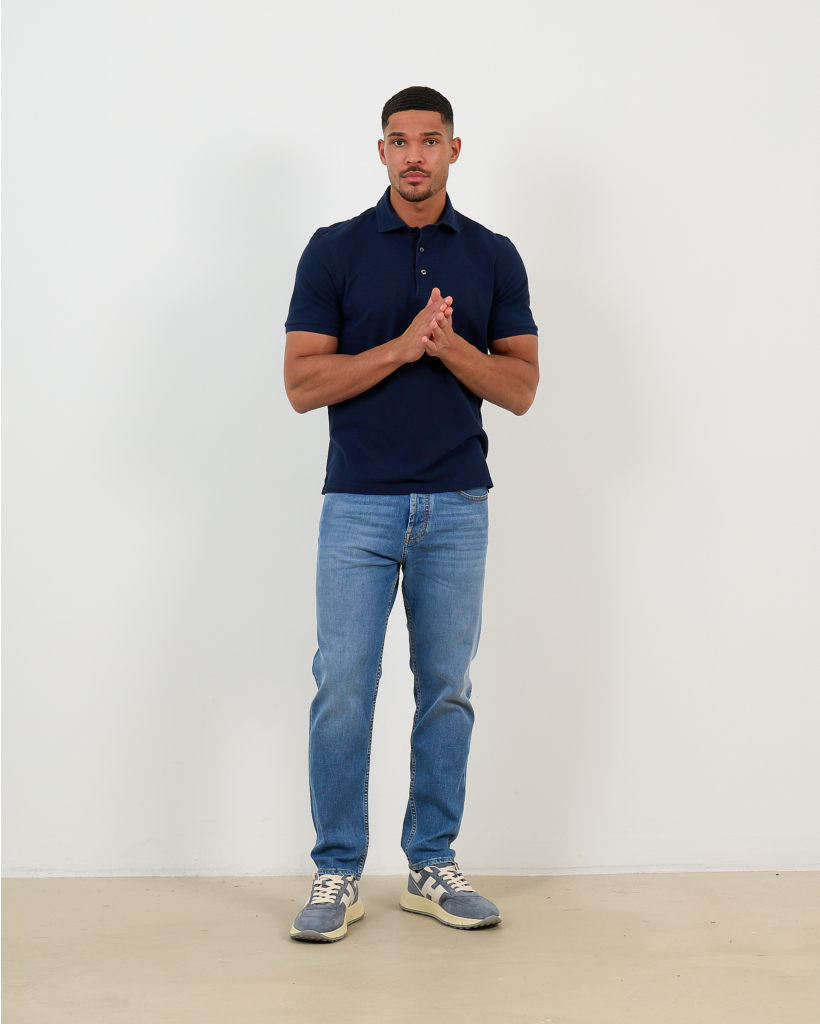 Navy Piqué Polo Shirt