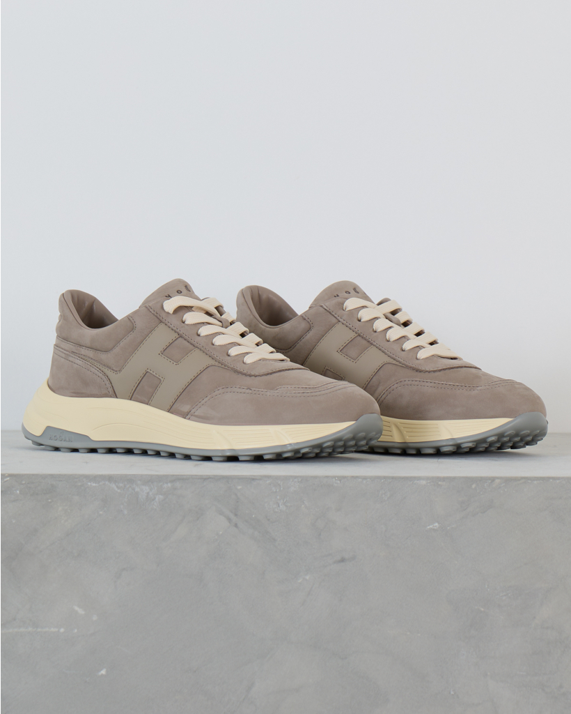 Hyperlight Suede Sneaker with Thick Sole - Taupe