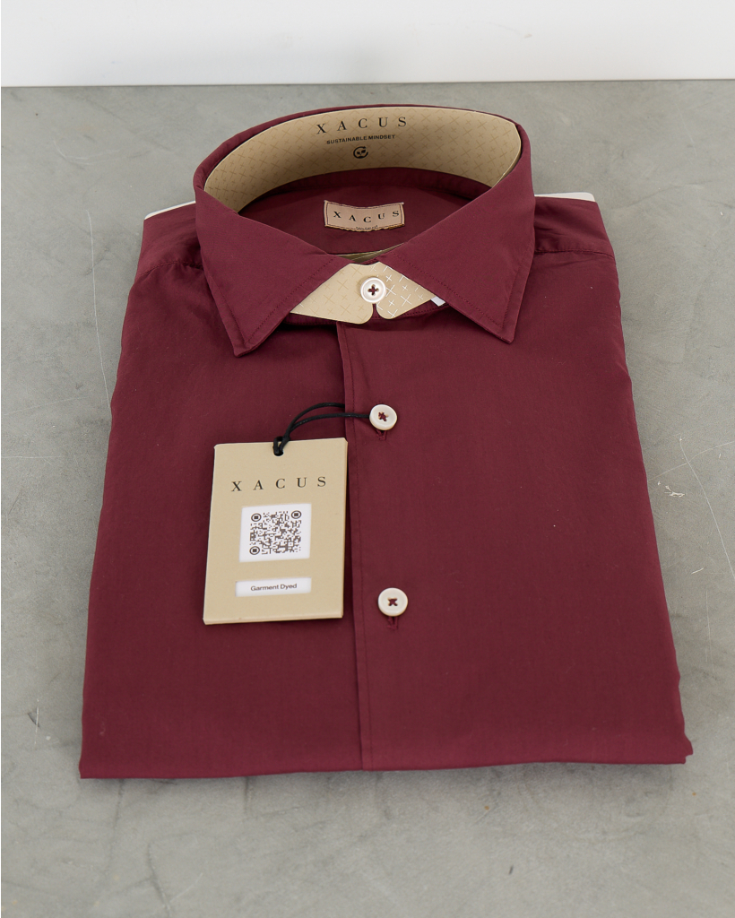 Casual Long-Sleeve Shirt Wine Red
