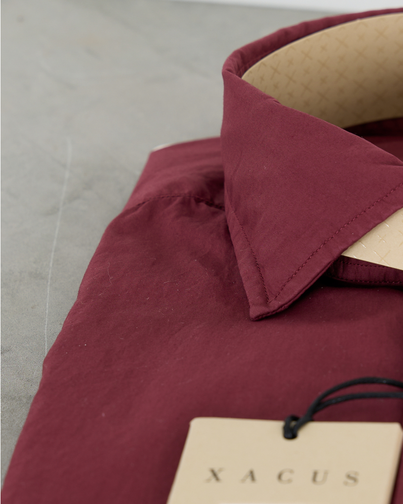 Casual Long-Sleeve Shirt Wine Red