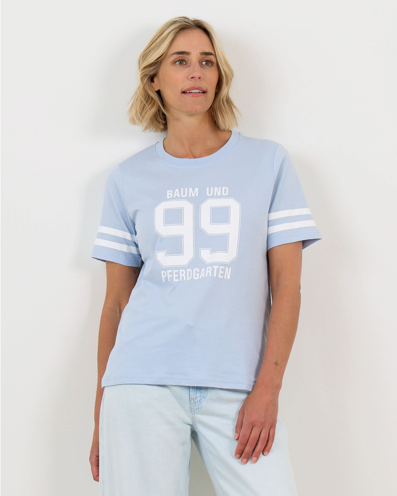 Jawo T-shirt with Logo Print Kentucky Blue