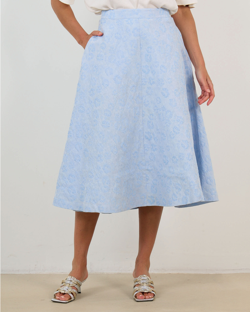 Saya Wide Midi Skirt Kentucky Blue