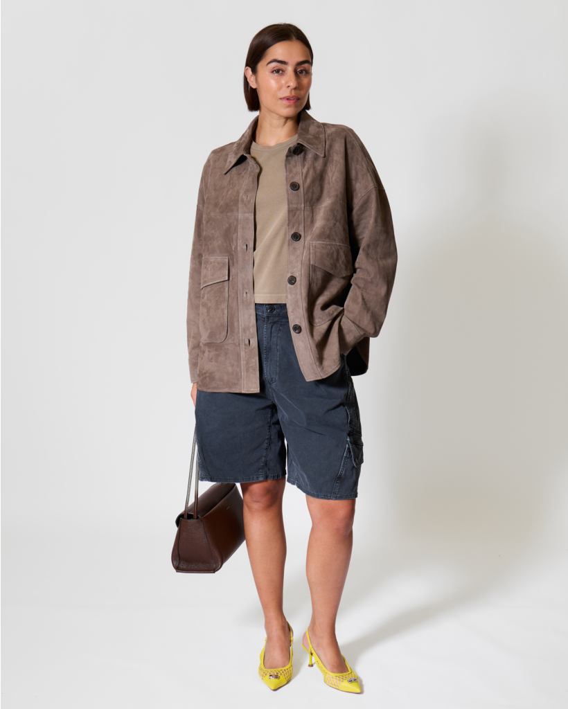 Adine Shrunken T-shirt Trail Brown Grey