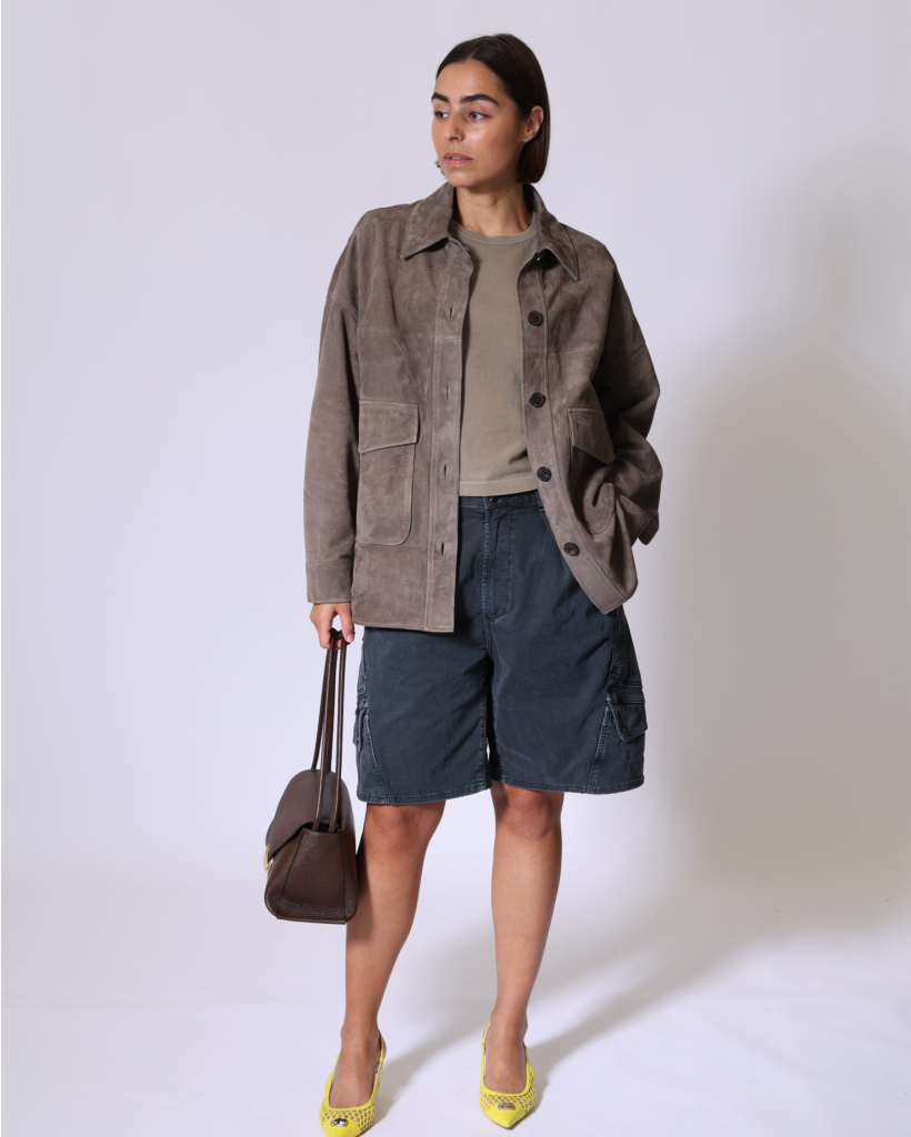 Adine Shrunken T-shirt Trail Brown Grey