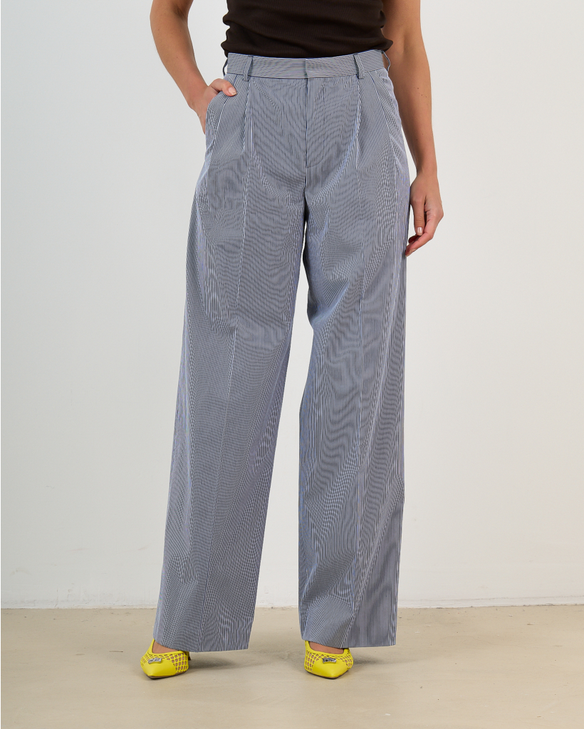 Margate Striped Trousers White/Navy