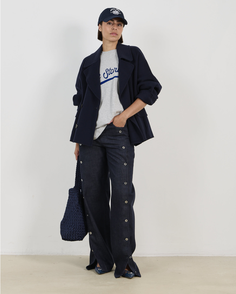 Alba Boxy Tee met Print Grijs
