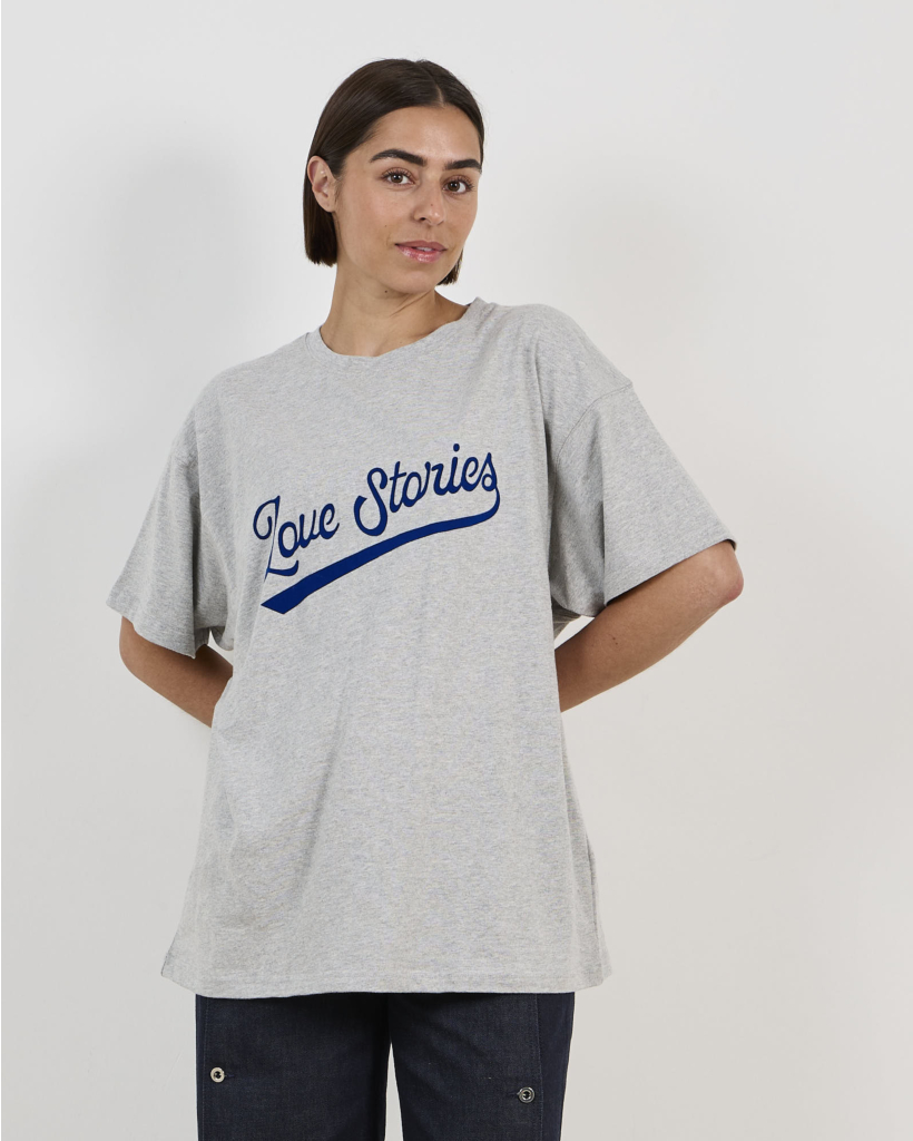 Alba Boxy Tee met Print Grijs