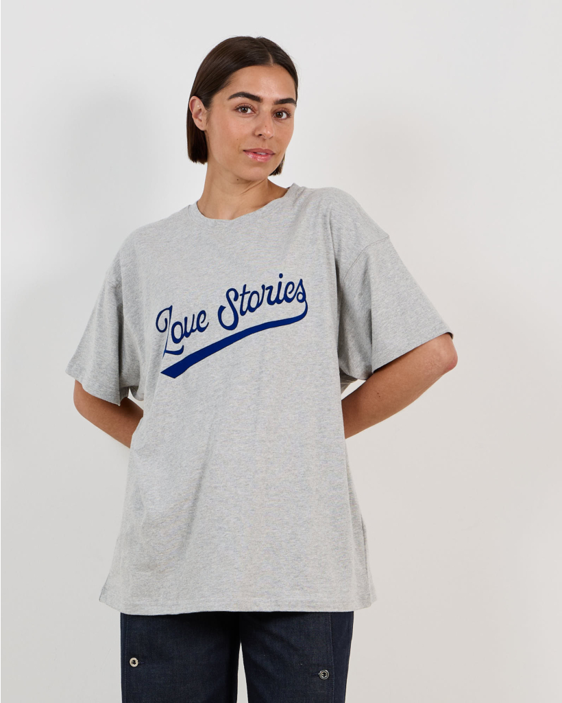 Alba Boxy Printed Tee - Grey