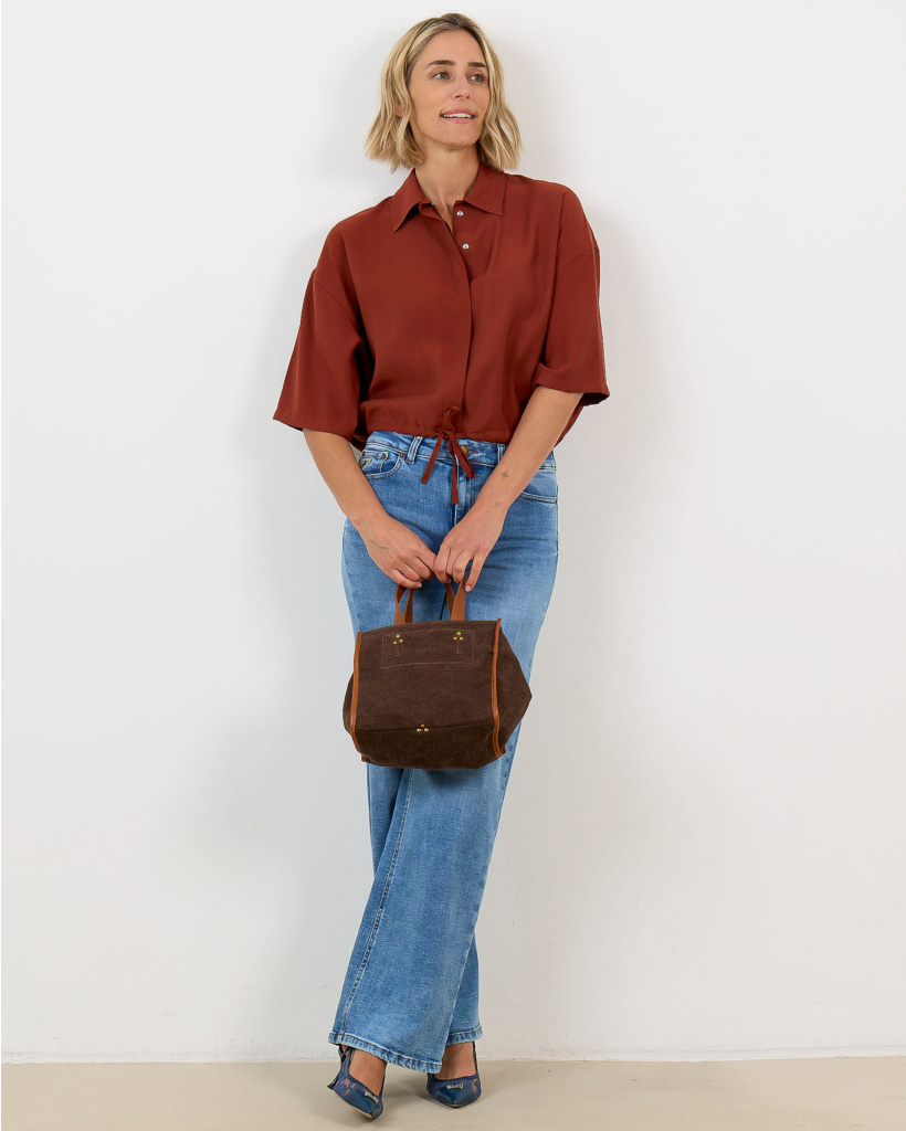 Lainay Rust Short-Sleeve Blouse