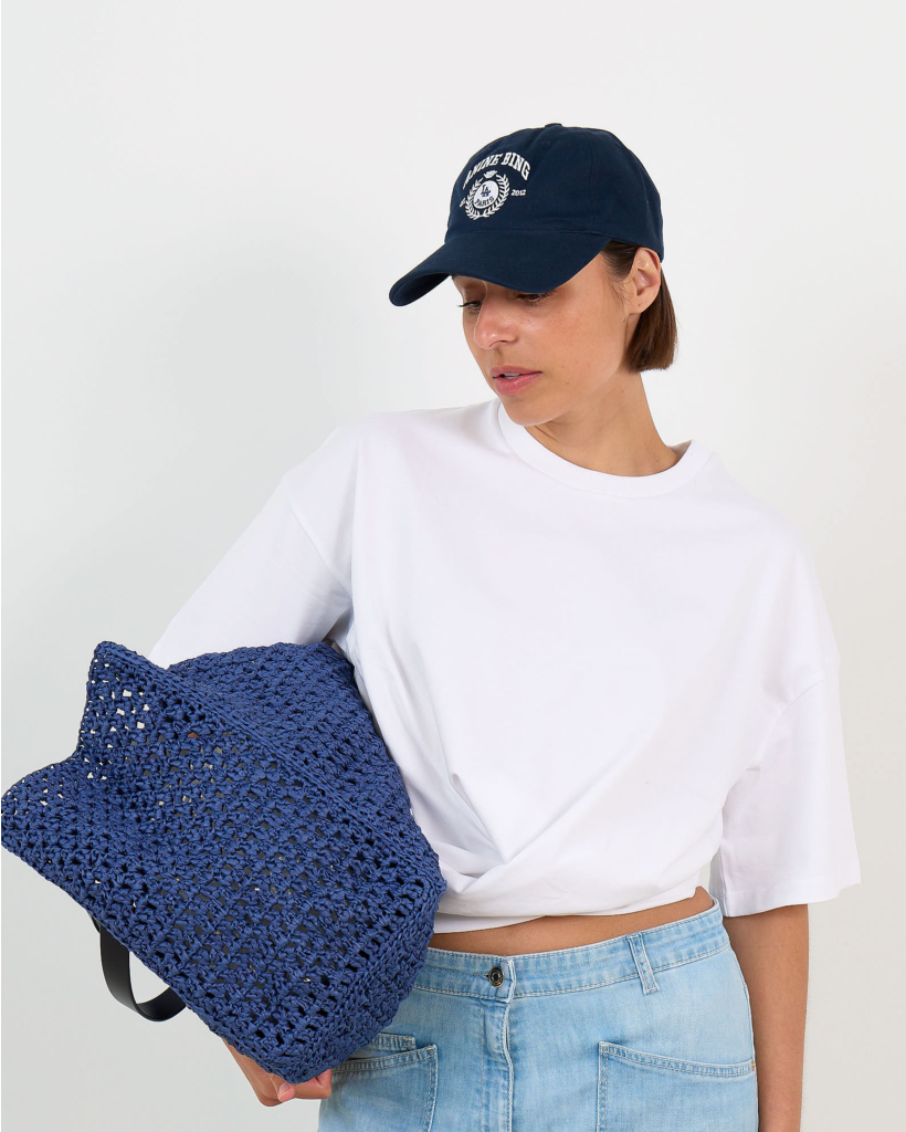 Dark blue cap with print