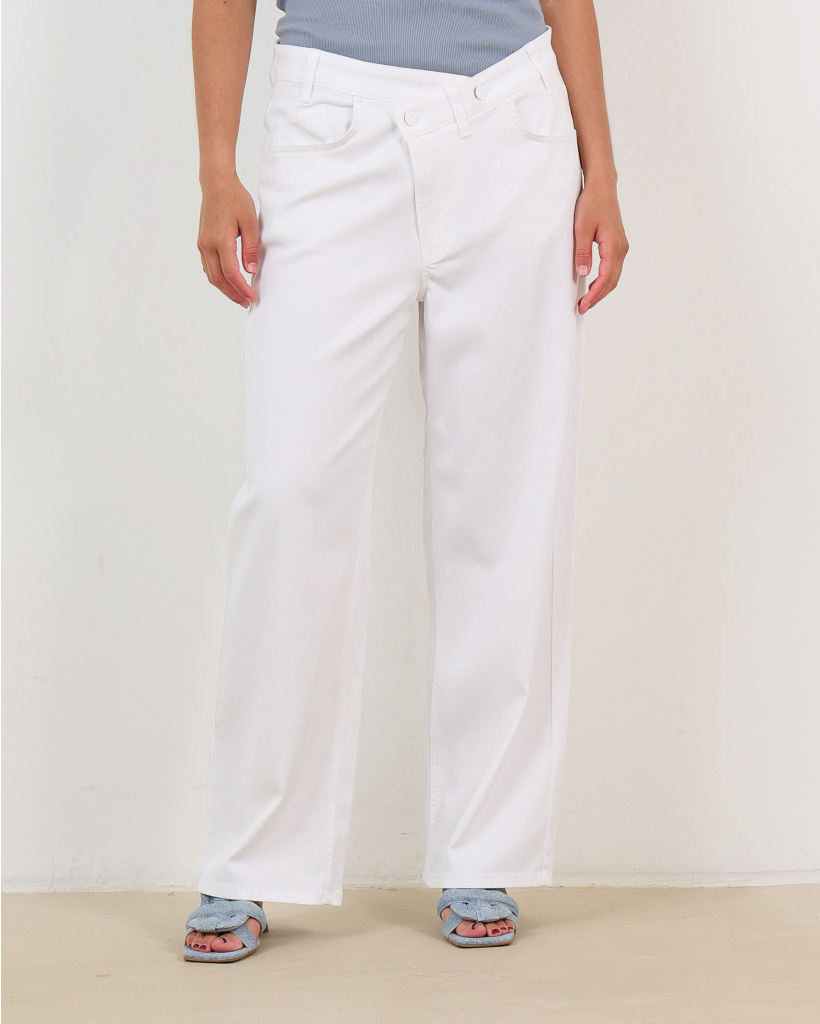 Baggy Asymmetrical Pants Pure White