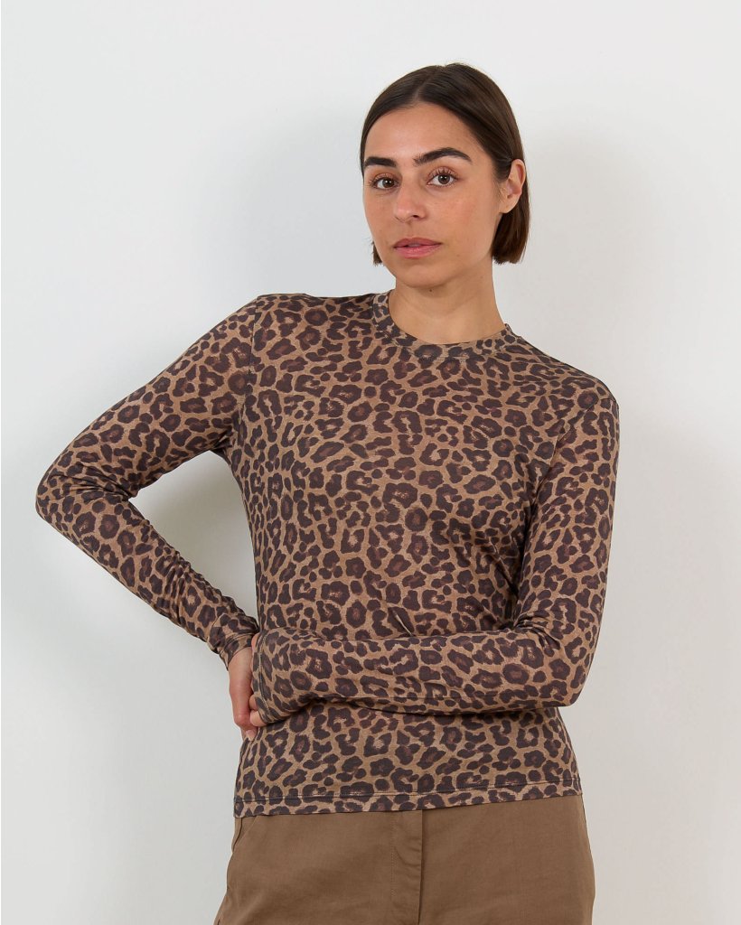 Sylvie Leopard Long Sleeve Brown/Black