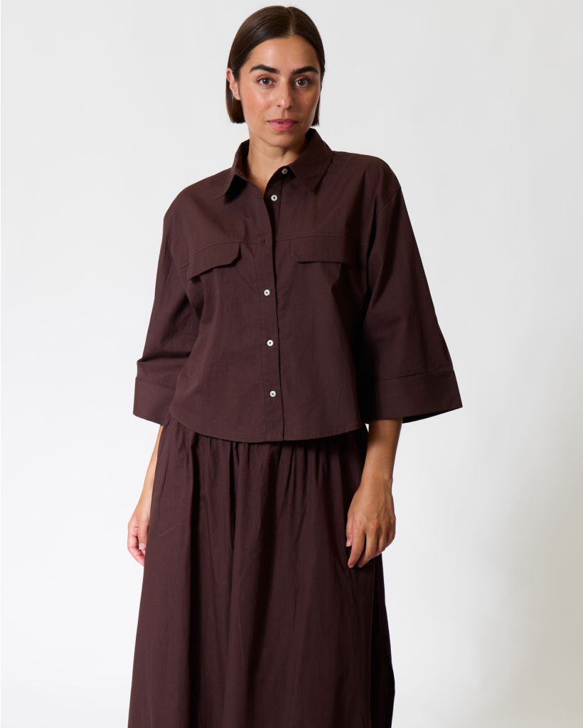 Odile Popin Chocolate Blouse