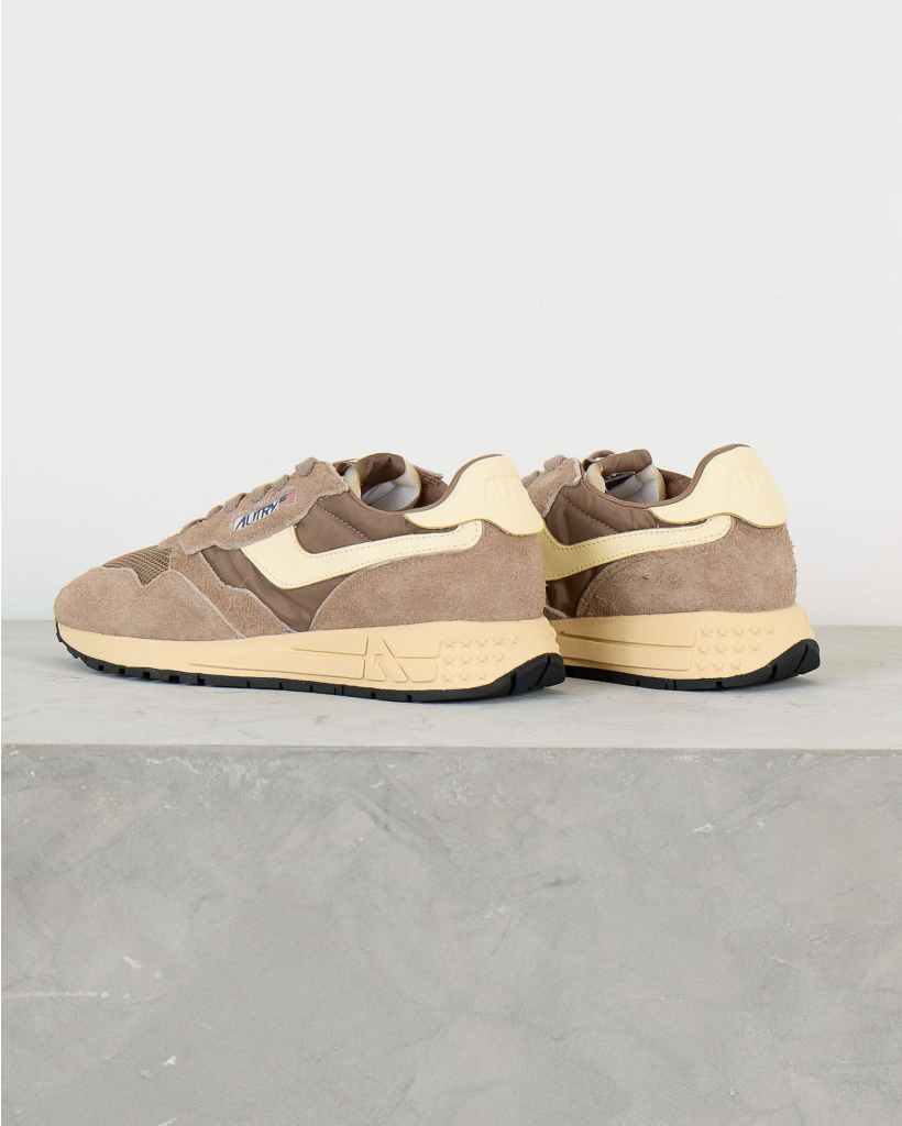 Reelwind Nylon and Suede Low Sneakers in coco/rut