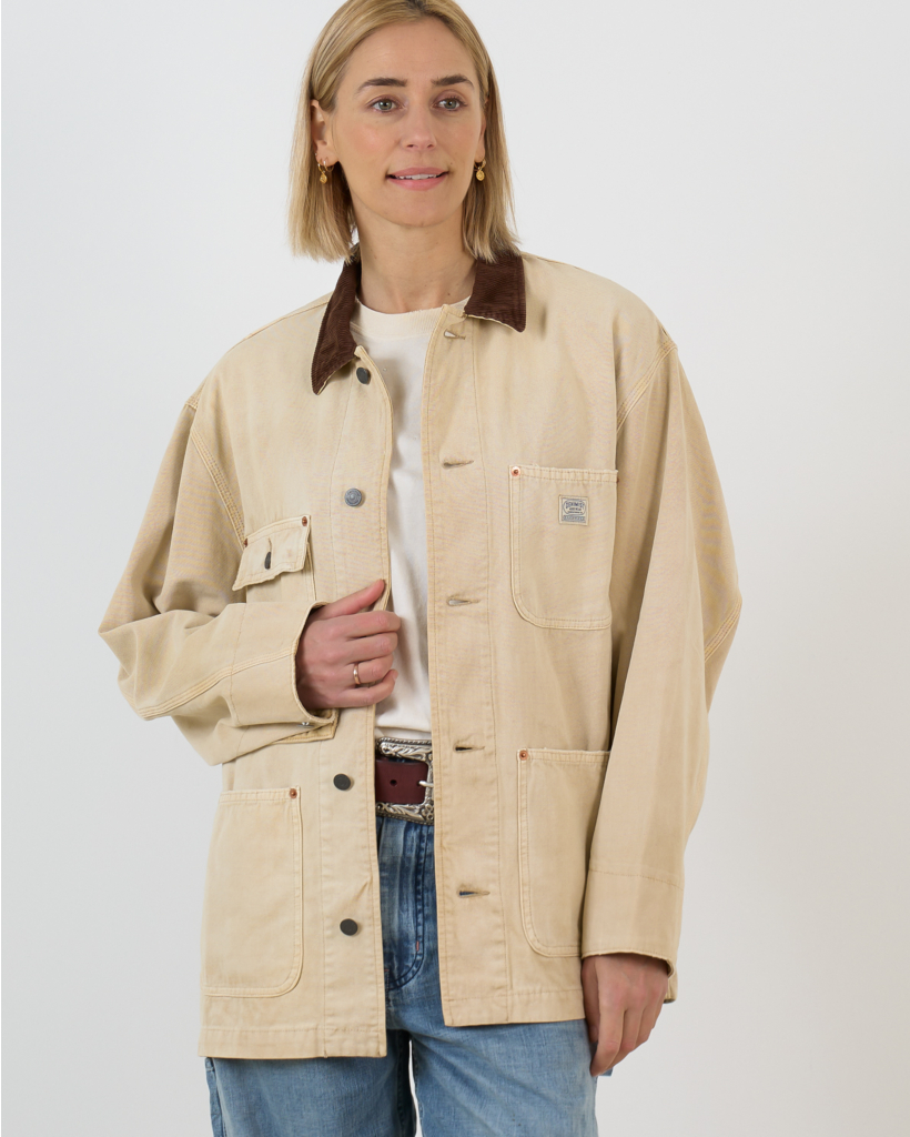 Oversized Chore Jacket Khaki Beige