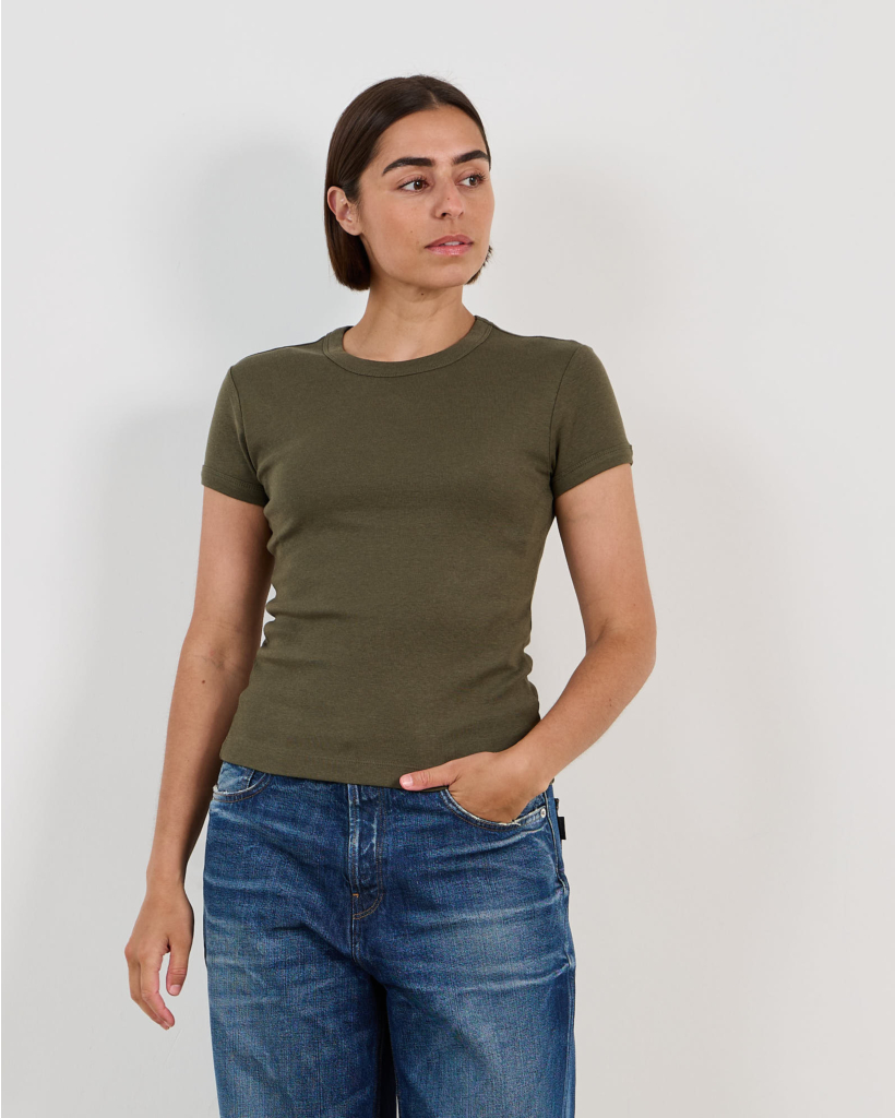 Cotton-Blend T-Shirt Army Green