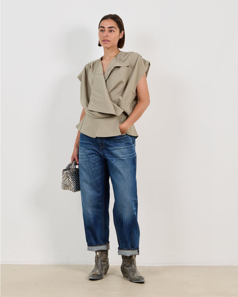 Scilla Draped Top Olive Green