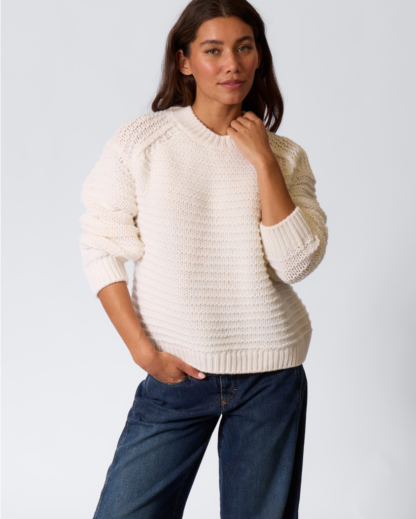 Woolen Knitted Knit Ivory