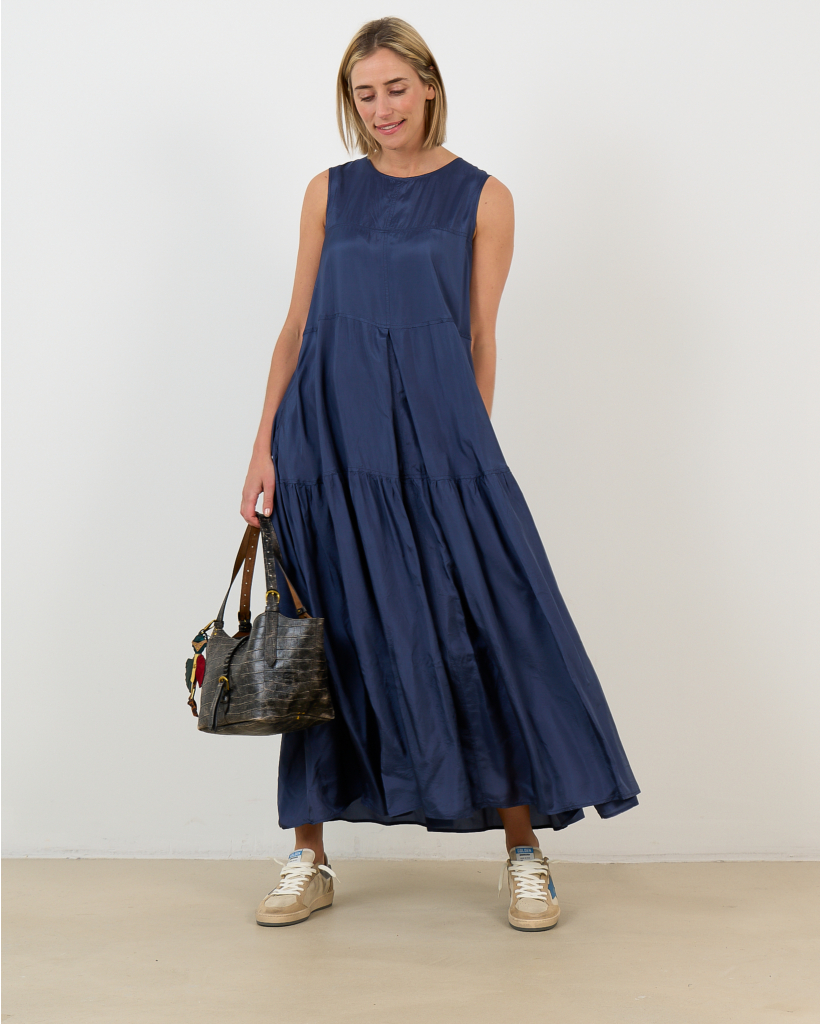 Blue Sleeveless Maxi Dress