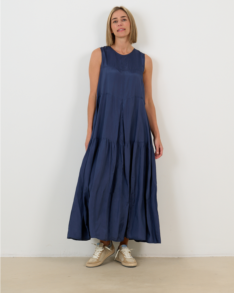 Blue Sleeveless Maxi Dress