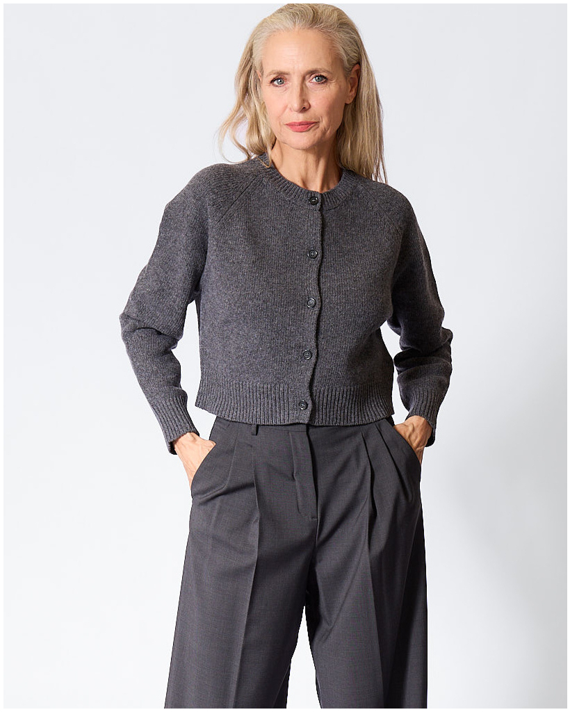 wkdombrosa Wool Cardigan Dark Grey
