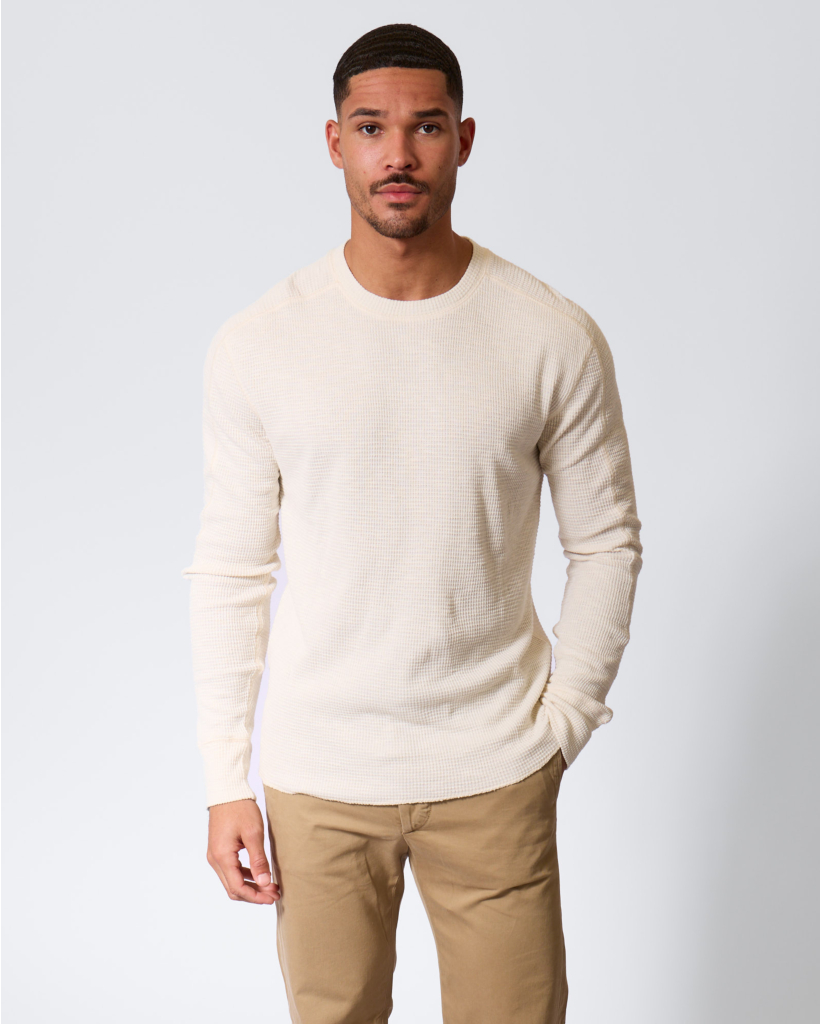 RRL Textured Long-Sleeve Paper White