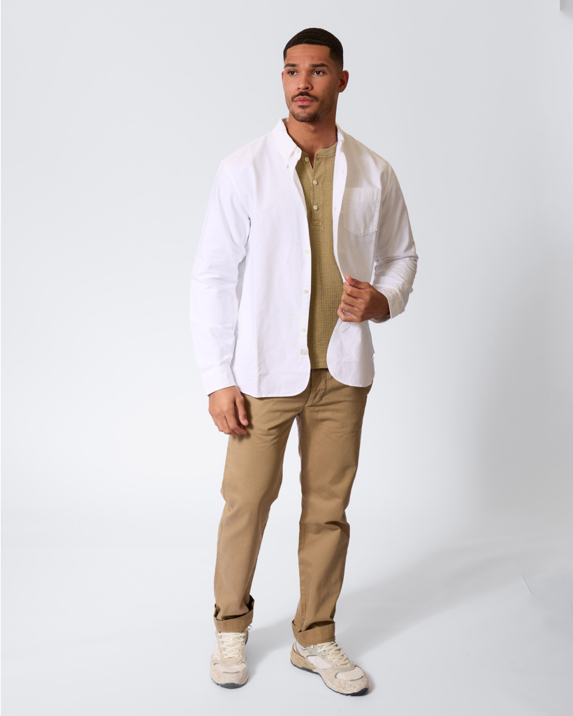 Oxford Work Shirt with Selvedge Details - White