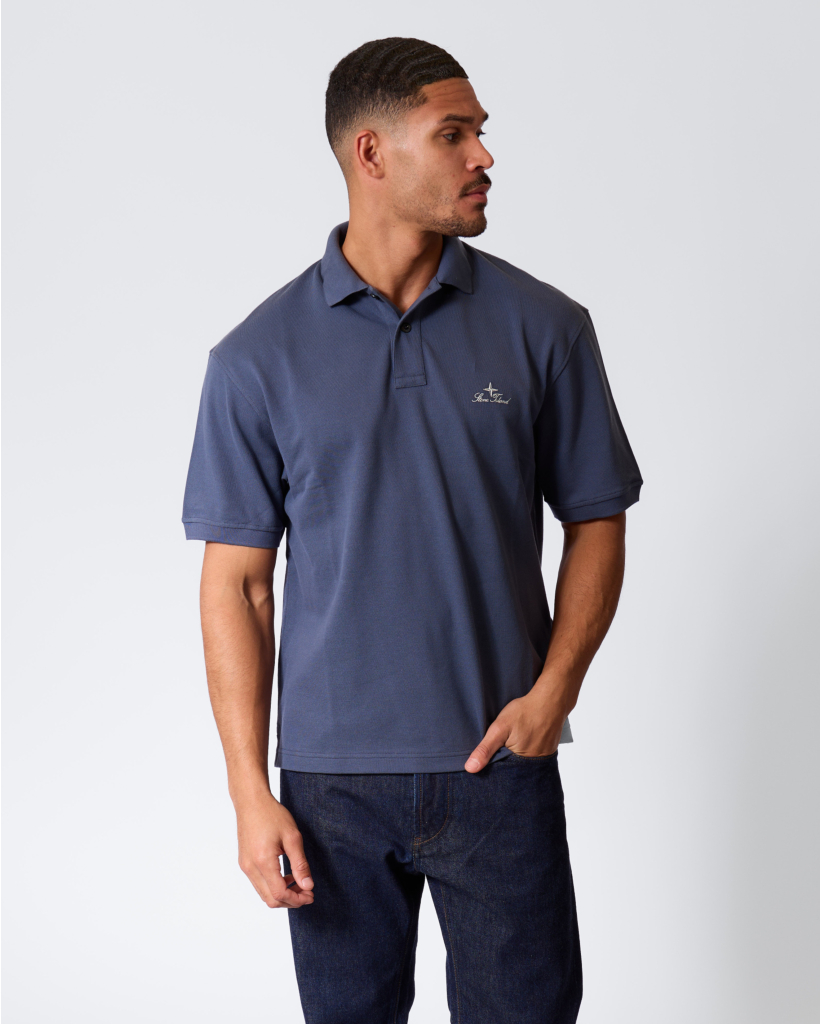 2200002 Polo with Embroidered Logo Slate Blue