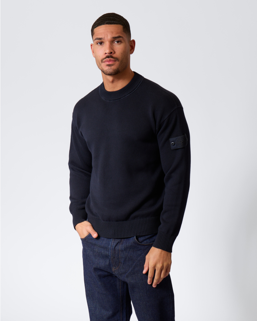 5100063 Navy Crewneck Sweater with Cashmere