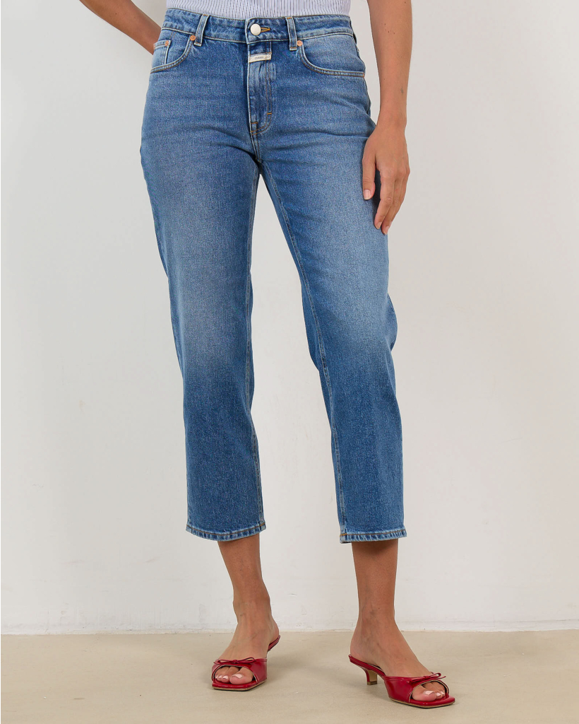 Milo Cropped Straight Leg Jeans Blue