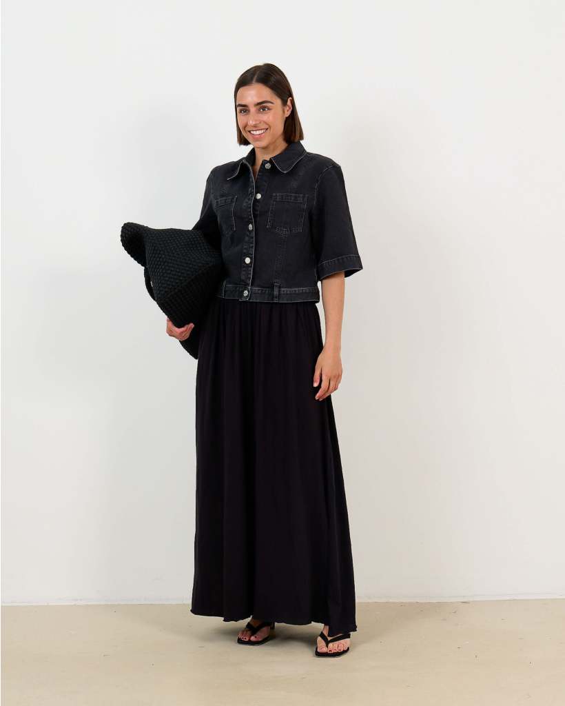Heathered Black Maxi Skirt