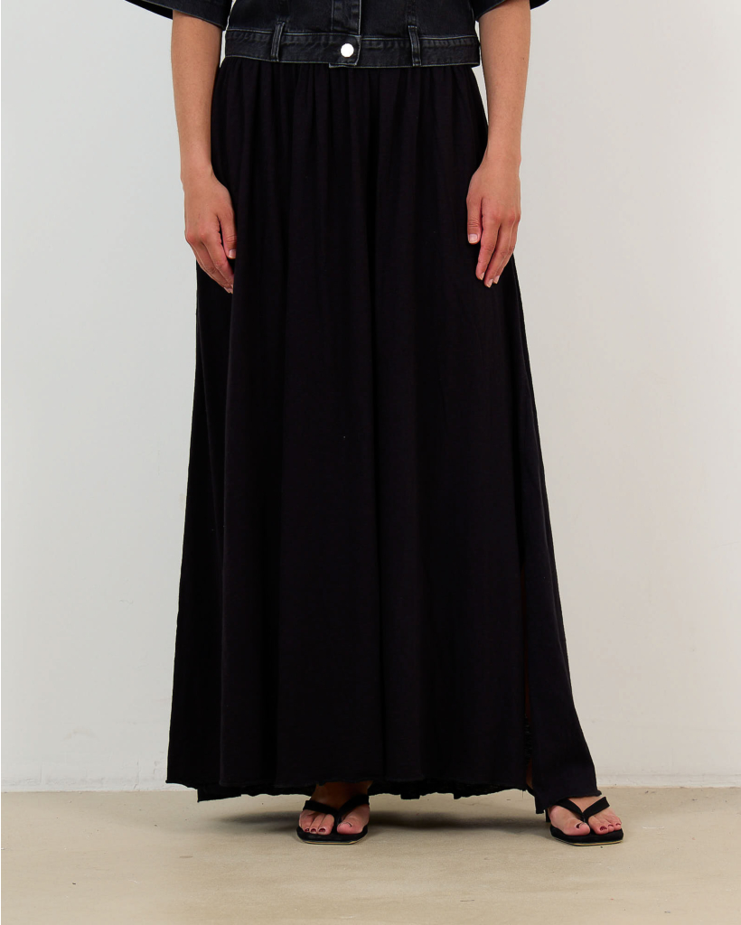 Heathered Black Maxi Skirt