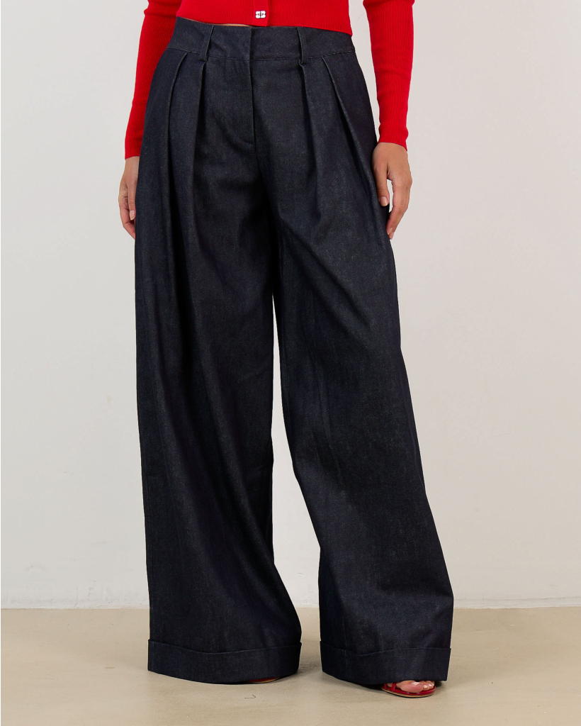 Ultra Wide Trousers Dark Denim