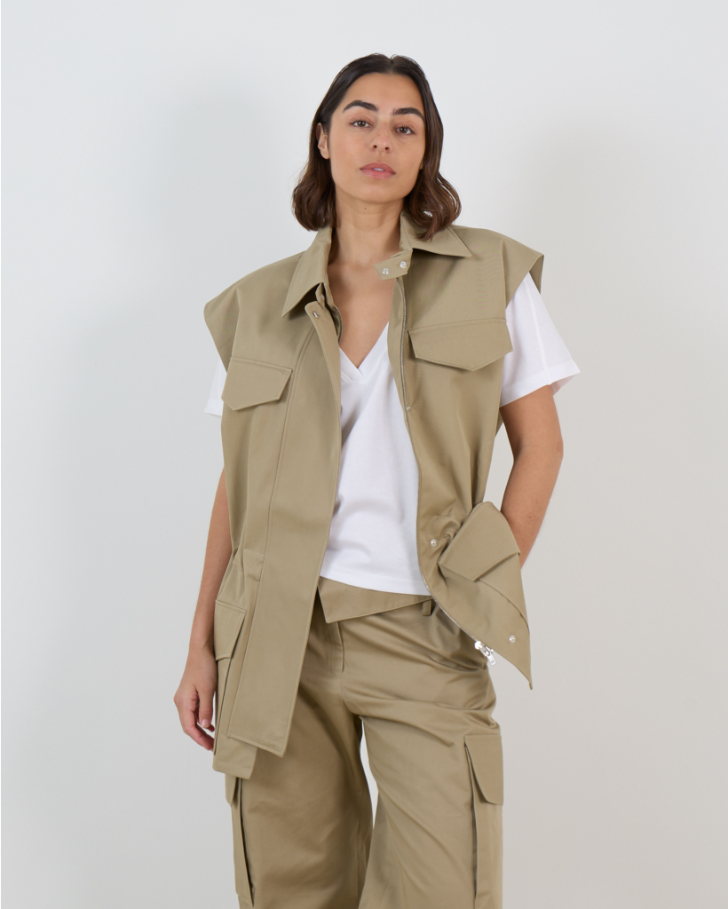Iziel Long Gilet Sand