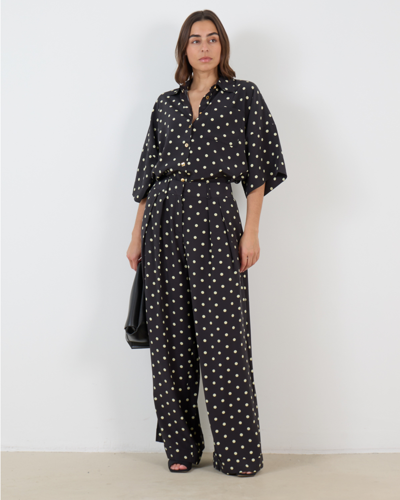 Mila Trousers Black Polka Dots