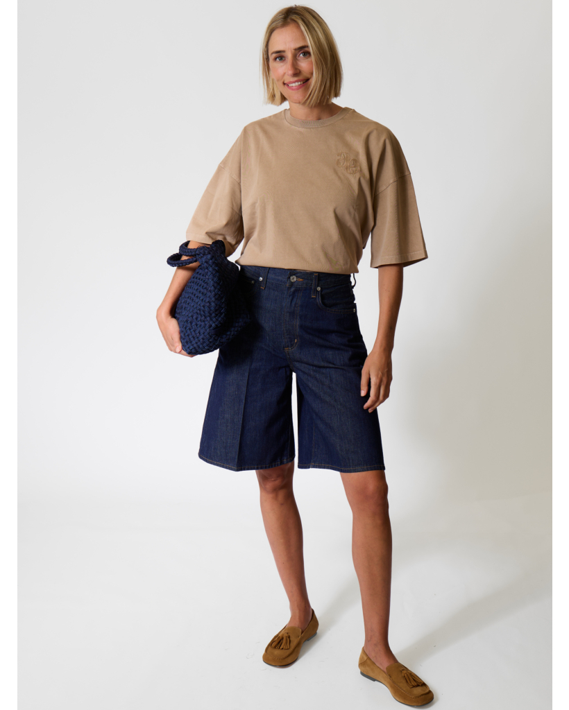 Eloise Boxy Printed T-shirt - Beige