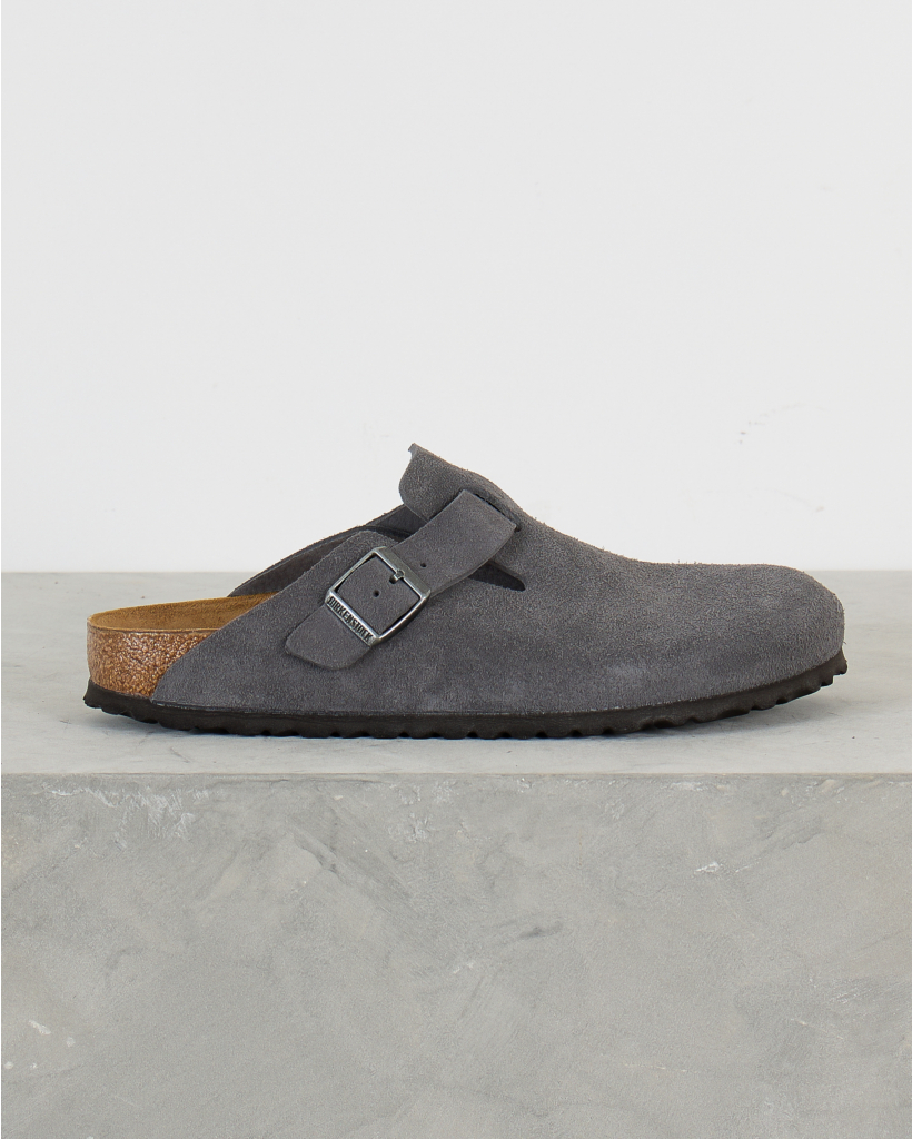 Boston Suede Slip-Ons Charcoal