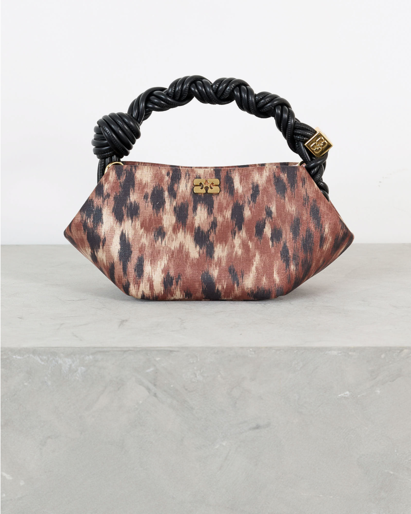 Mini Crossbody Bag with Print - Brown